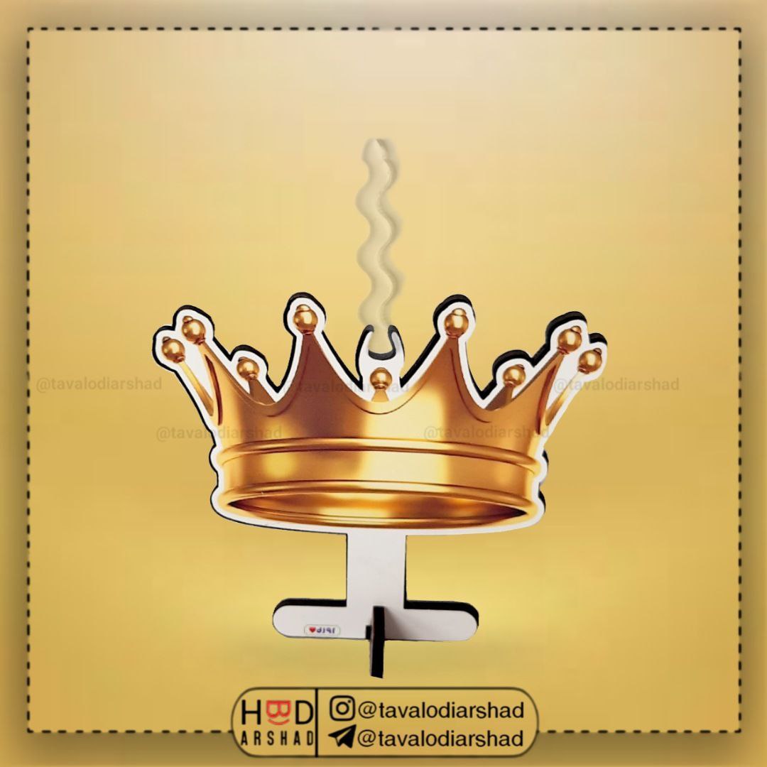 شمع استند عروسکی تاج طلایی